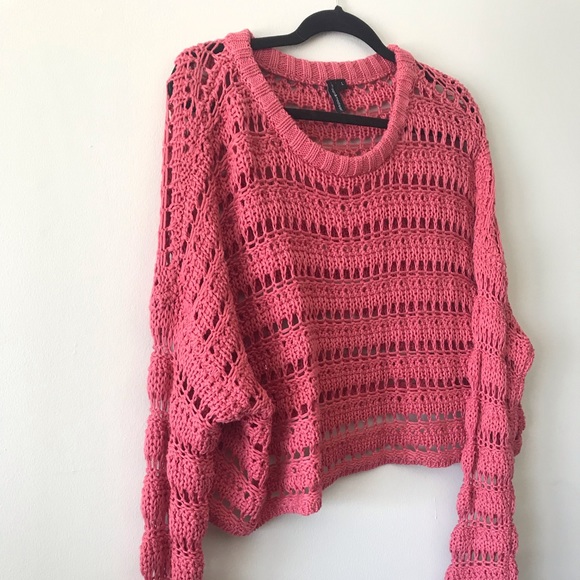 Moon & Madison Pink Crochet Sweater - Picture 5 of 6